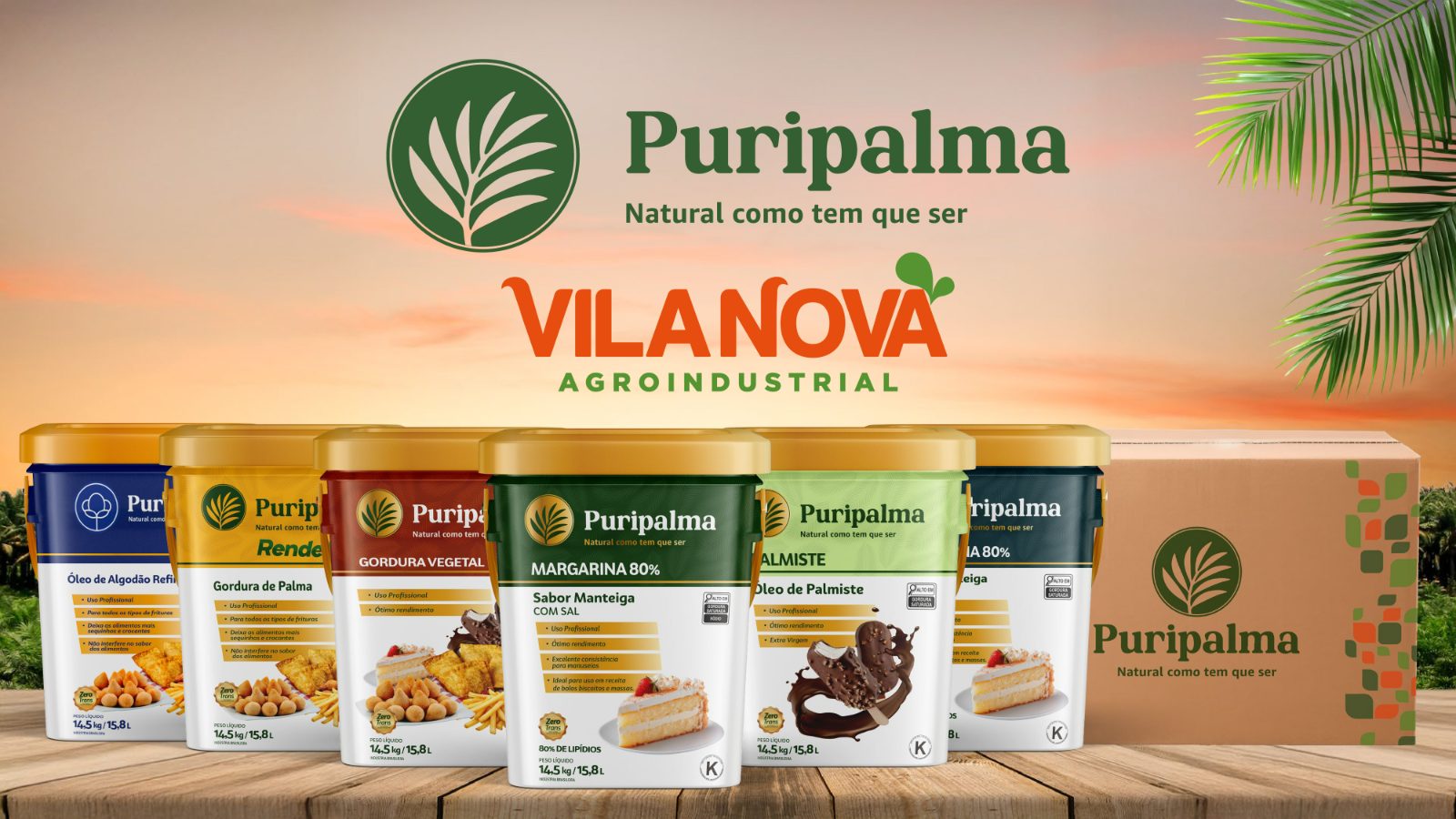 Linha de margarinas e óleos Puripalma (Vila Nova Agroindustrial), desenvolvimento de produto pela AMO