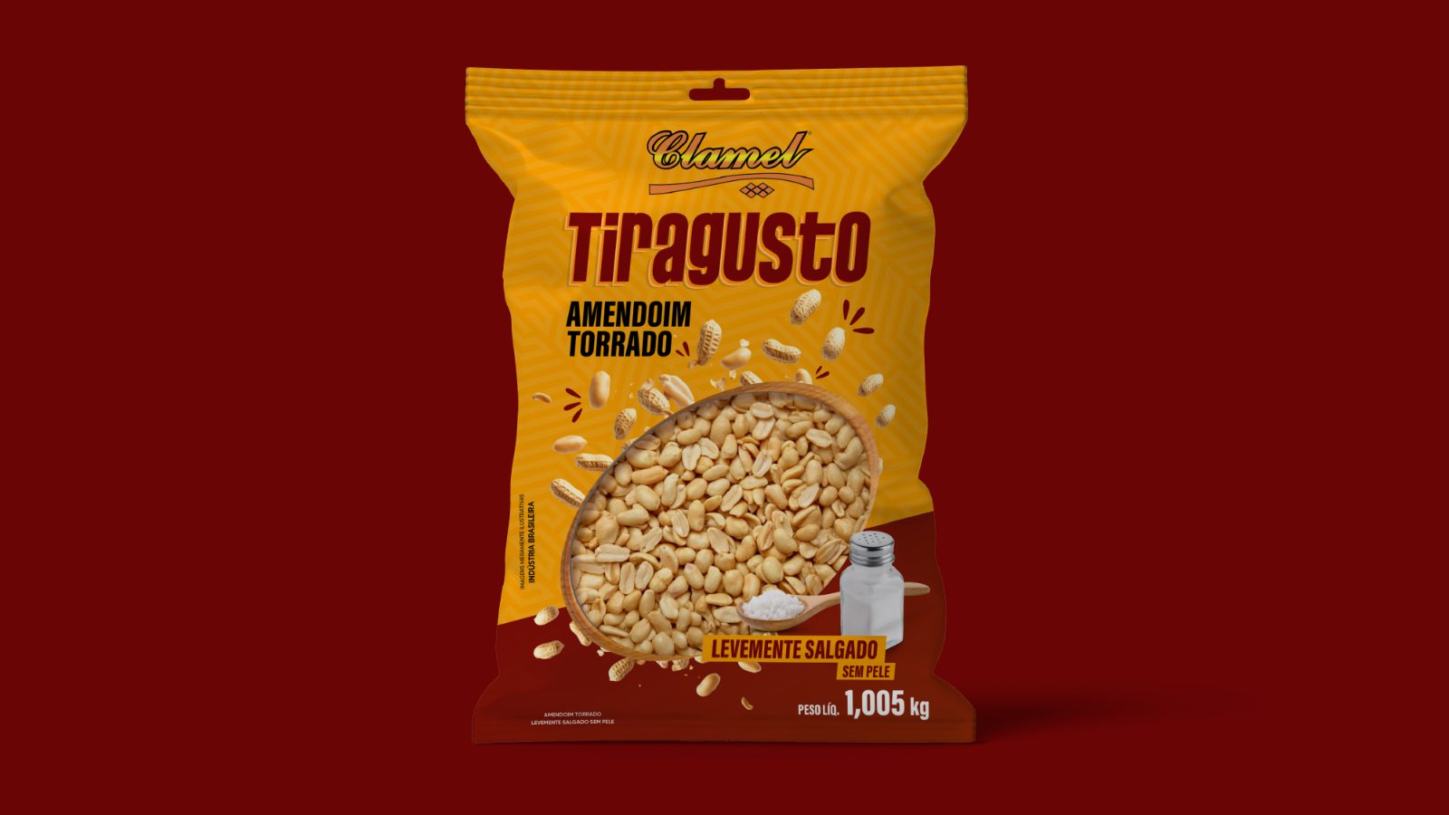Amendoim torrado Tiragusto (Clamel), desenvolvimento de produto pela AMO